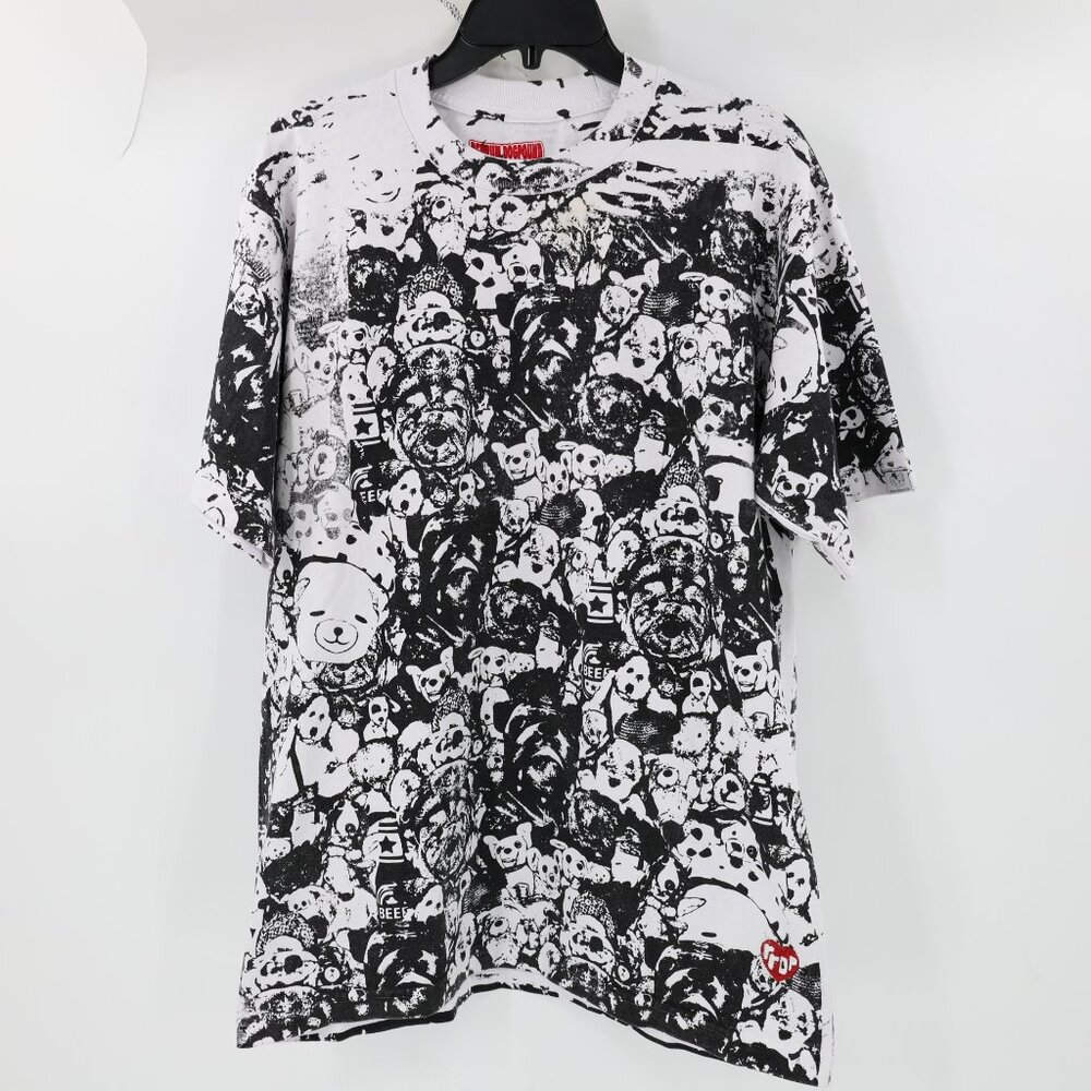 Redrum Dogpound T-Shirt Mens M/L Stuffed Animal Print Short Sleeve Crewneck